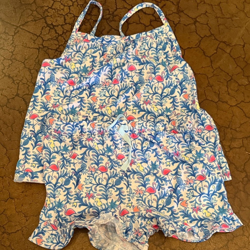 Vineyard Vines Blue and Pink Kids Pajama Set